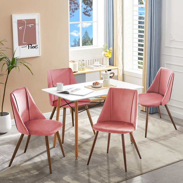 Pink dining table set hot sale